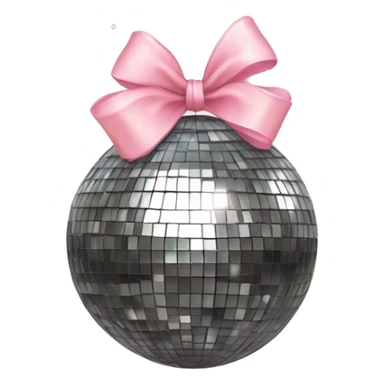 disco ball with light pink bow on it  sticker