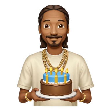snopp dogg holding birthday cake sticker