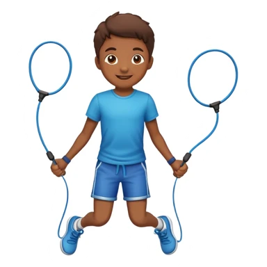 child jumping rope, cheerful expression sticker