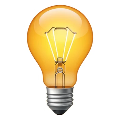 a glowing lightbulb where you can't see the inside of the lightbulb sticker