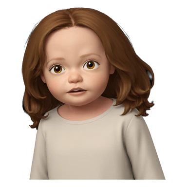 realistic child with brown hair sticker