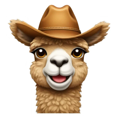alpaca with cowboy hat sticker