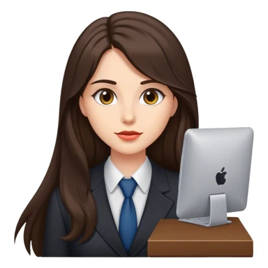 long haired brunette secretary sticker