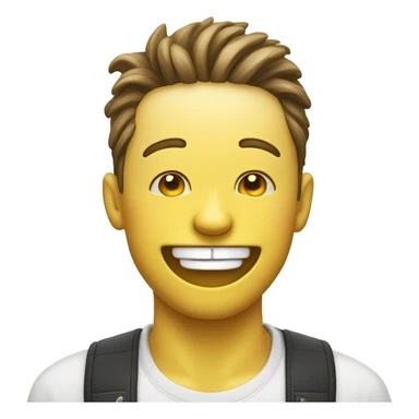 Yellow face emoji smiling with eyes closed sticking tongue through teeth sticker