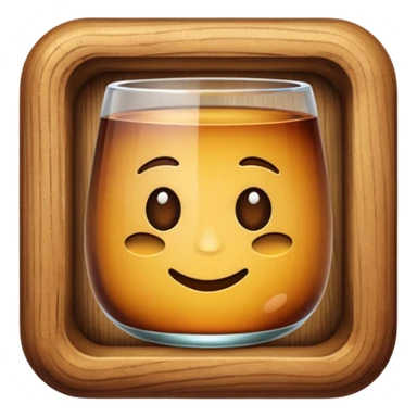 Create me an Emoji of a glass made of wood from the game Sea of Thieves sticker