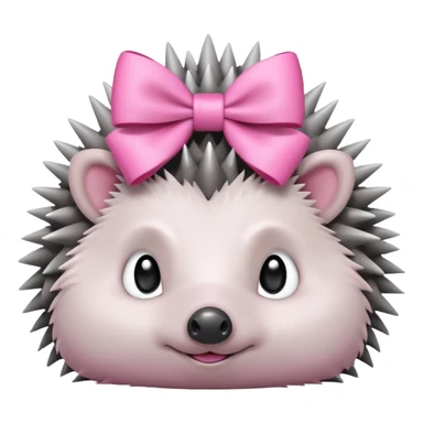 hedgehog with a pink bow sticker