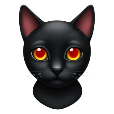 Black cat with one red eye sticker