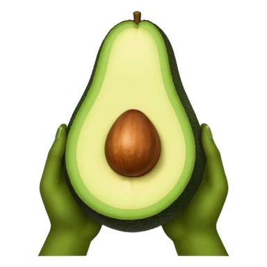 hands holding a big avocado sticker