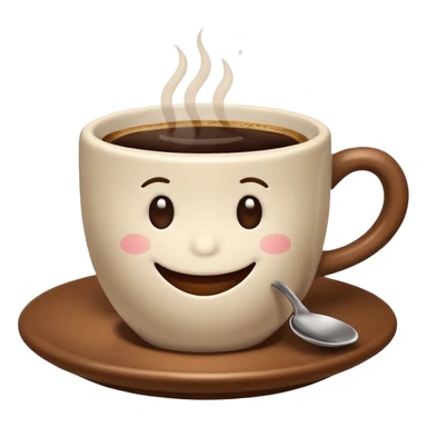 a cute cup of coffee with a smile, without the plate sticker