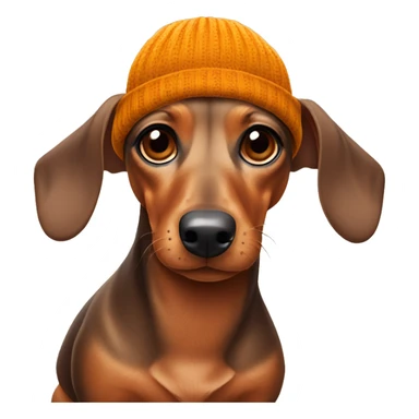 Dachshund wearing a beanie sticker
