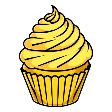 golden cupcake with gold icing sticker