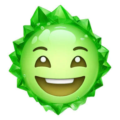 a green cristal happy face sticker
