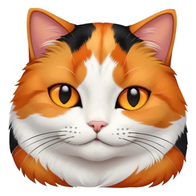 Calico cat, bottom half of face is white, napping  sticker