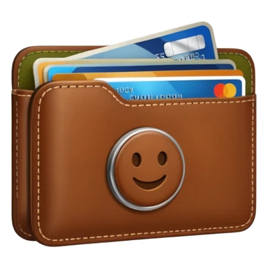 portefeuille marron avec quelques billets et carte bancaire sticker