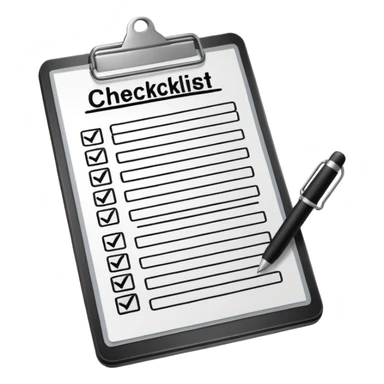 clipboard with a checklist sticker