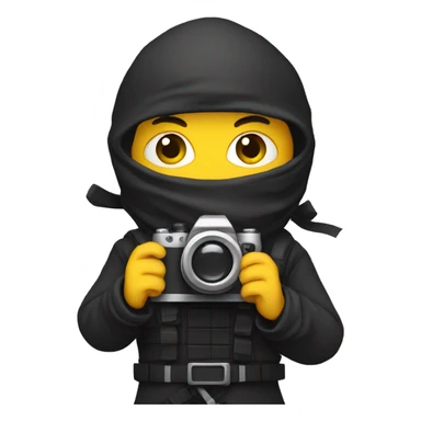 Ninja holding a camera emoji sticker