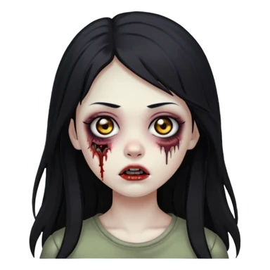 girl zombie long hair side bang sticker