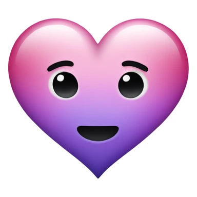 Purple and pink ombré heart sticker