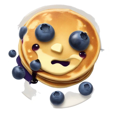 blueberry pancakes with butter and syrup on a cute plate  sticker