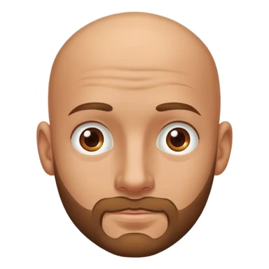the face of a man with a small beard and bald spot sticker