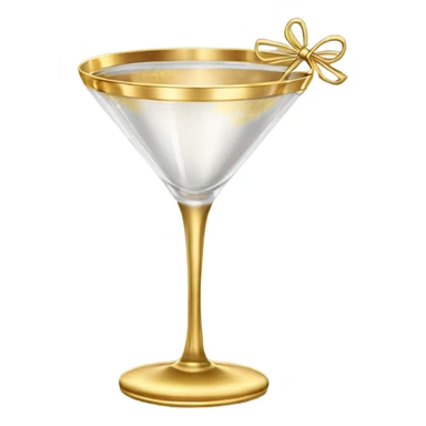 gold rimmed martini glass with tiny gold bows sticker