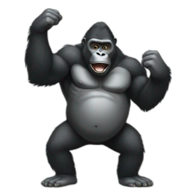 Gorilla body farting with “cloud behind him” sticker