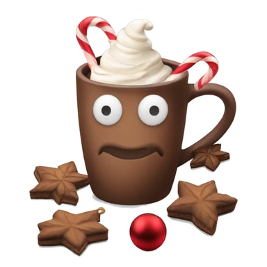 christmas hot chocolate and decorations  sticker
