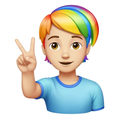 zesty hand gesture with rainbow colors, playful and expressive sticker