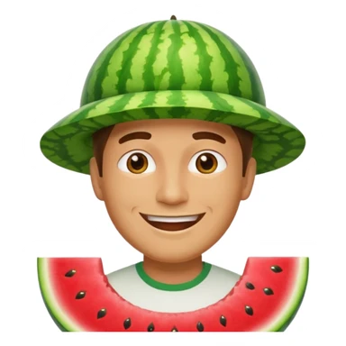 man with watermelon hat sticker