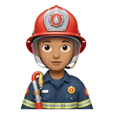 Bombeiro civil segurando mangueira sticker