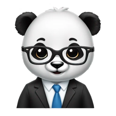 panda with glasses dressed in a suite sticker