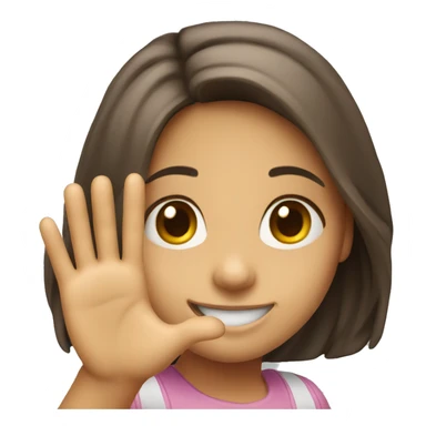 This smiling girl waving hey sticker