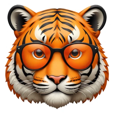 tiger face with dark sunglasses, cool expression sticker