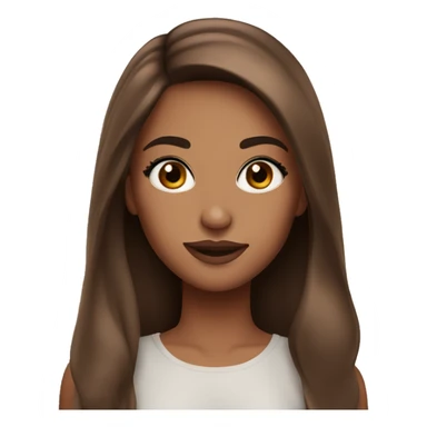 pretty girl makeup with long brown hair sticker