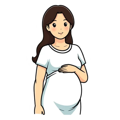 Pregnant girl brunete  sticker