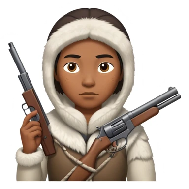Inuit with a gun sticker