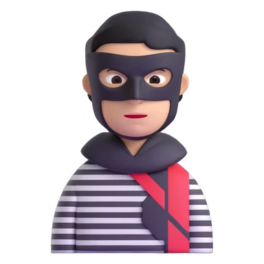 robber with black mask and striped shirt sticker