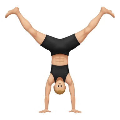 black shorts and tank tops white man one handhandstand sticker
