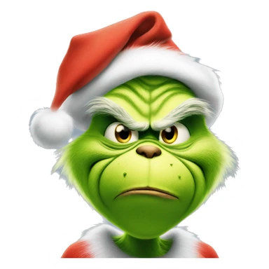 The Grinch wearing a Santa hat sticker