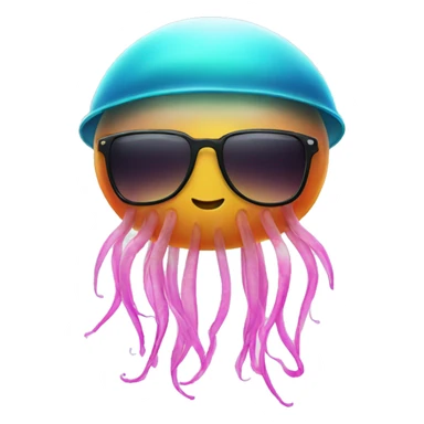 Jellyfish with sunglasses sticker