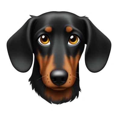 Teckel noir et feu a poil long poils long sticker