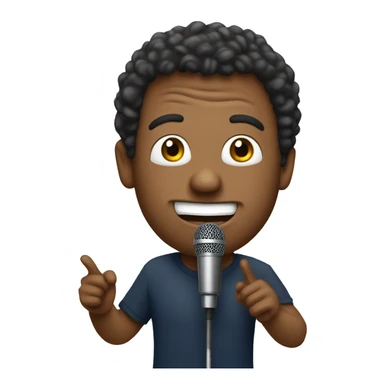 french with mic standup comedian with micro sticker