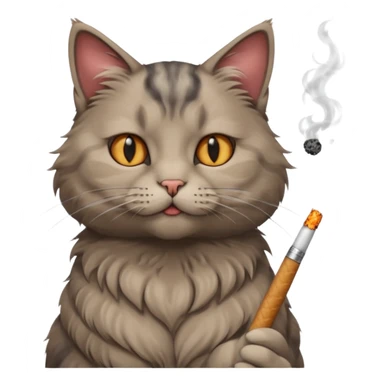 cat with cigarete sticker
