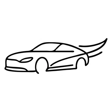 Elegant car logo with dynamic lines, automotive emblem sticker