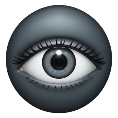 Minimal emoji, gothic futuristic eye, cold grey sclera, the pupil is fully replaced by a solid black number 8 eight, occult cyber aesthetic, sharp clean lines, flat emoji design, centered, transparent background sticker