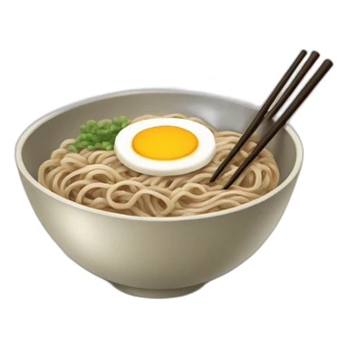 bowl of japanese buckwheat soba noodles with two chopsticks sticker