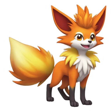  Delphox-Braixen-Fennekin-Fakemon Full body sticker