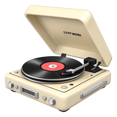 3D claymation ivory record player  sticker