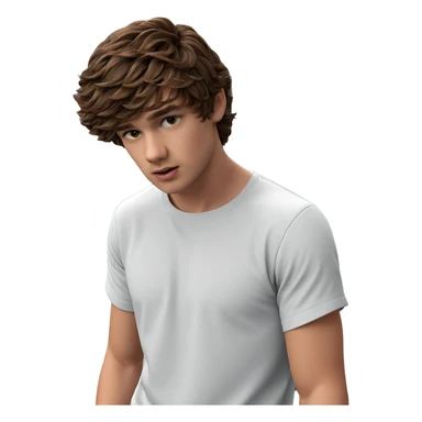brown haired boy in shirt sticker
