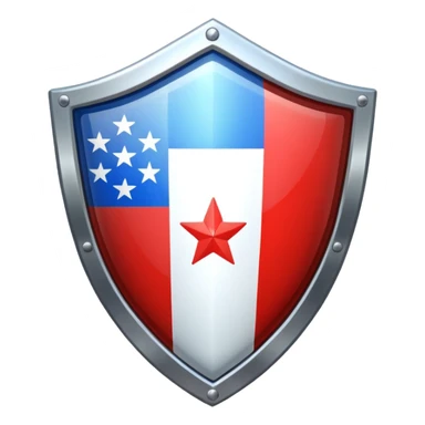 Shield with flag sticker